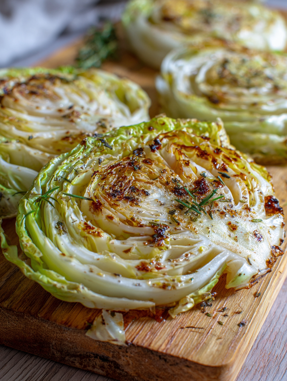 Oven Roasted Garlic Cabbage Steaks