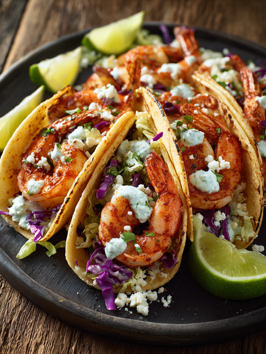 Shrimp Tacos With Lime Crema Recipe