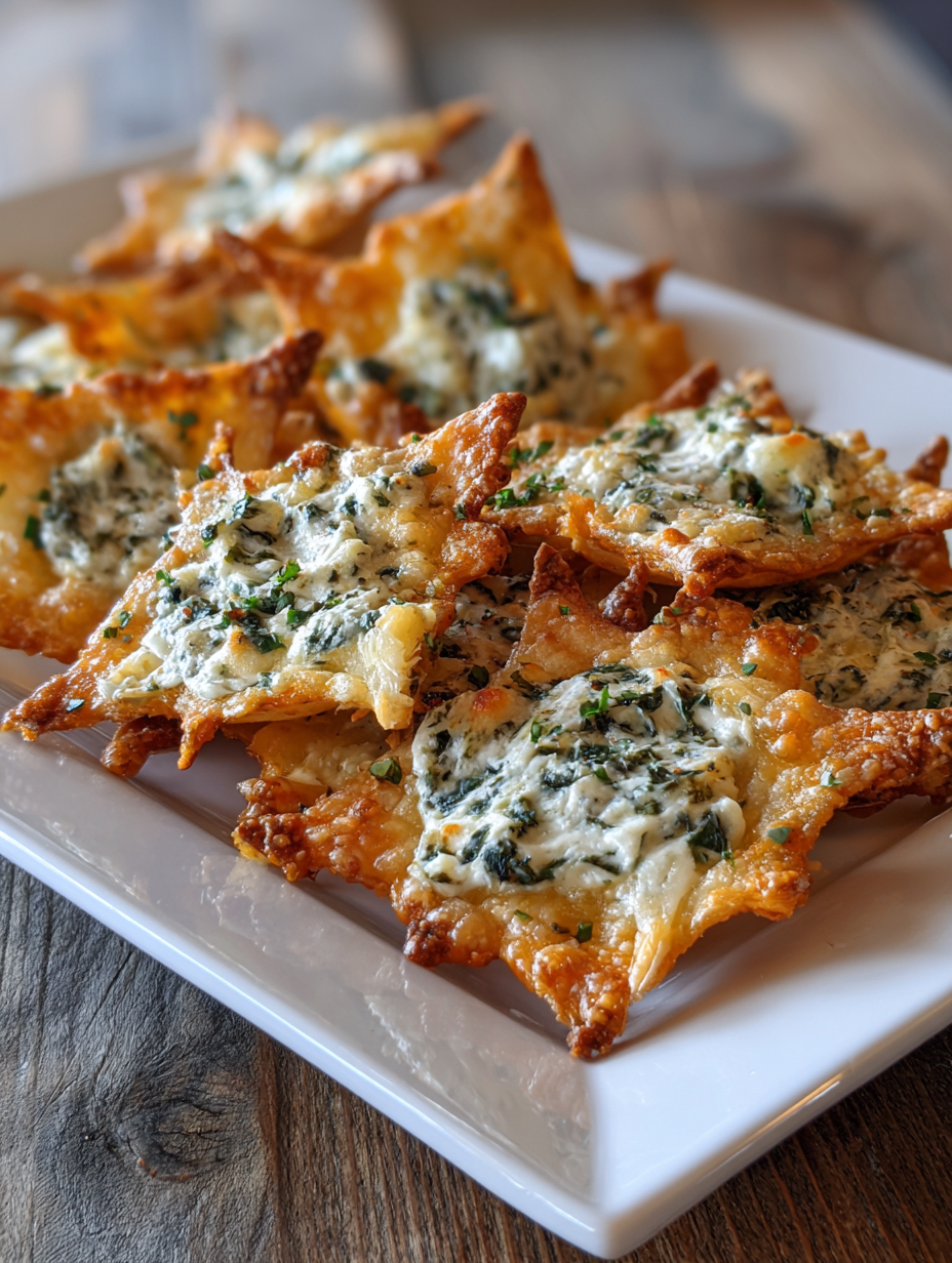 Spinach Dip Cheese Crisps