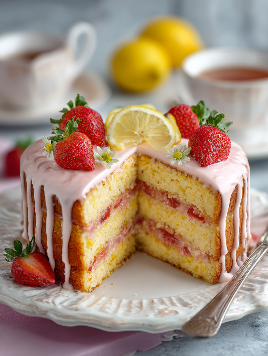 Strawberry Lemonade Cake Recipe