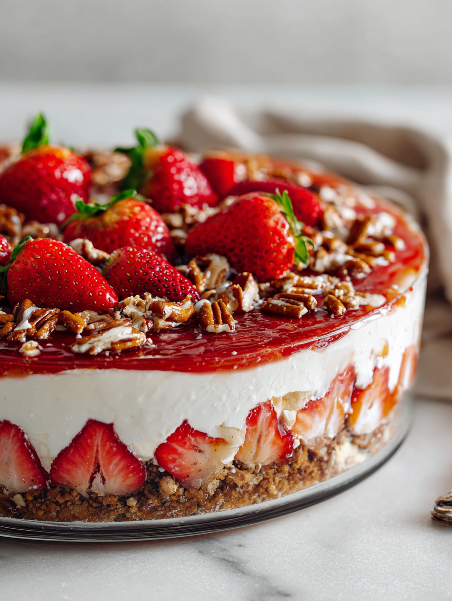 Strawberry Pecan Pretzel Salad