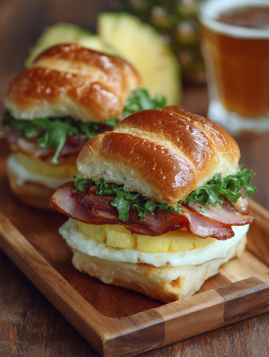 Tasty Hawaiian Roll Breakfast Sandwiches